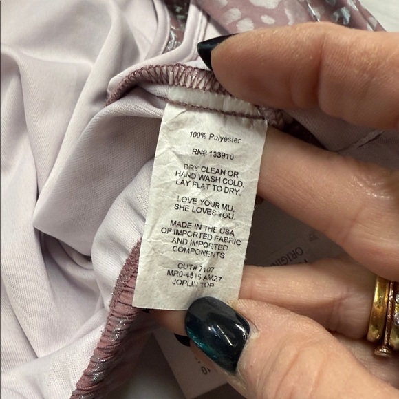 Show Me Your MuMu Lilac Leopard Joplin Wrap Long Sleeve Top XS - Picture 10 of 10